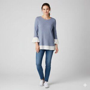 *Design Lab, Lord and Taylor Terry Crew with Bell Ruffle Sleeves